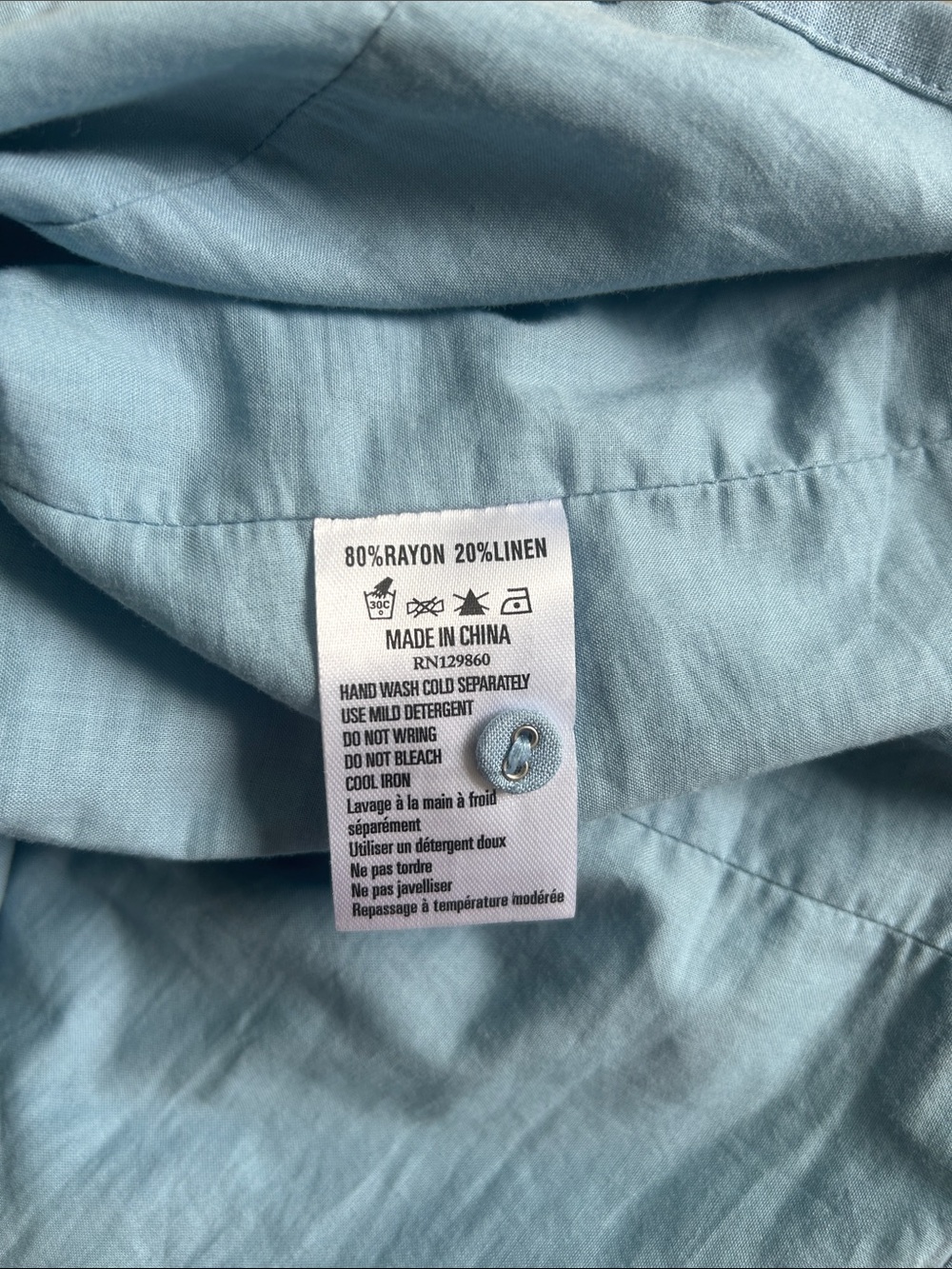 Rhythm Blue Button-Front Cropped Tank - Picture 7 of 8